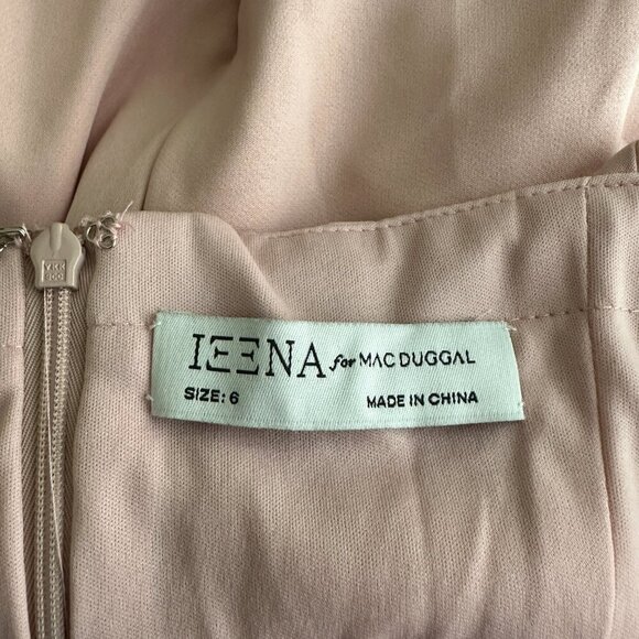 Mac Duggal  Belted Tiered Ruffle Sleeveless Midi Dress Rose Pink 6 #8618 - Picture 6 of 8